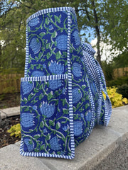 Bags & Travel – Hand-Printed Recycled Cotton Tote Bag (Lotus Lake)