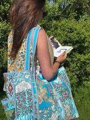 Bags & Travel – Hand-Printed Recycled Cotton Tote Bag (Artisans Archive)