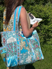 Bags & Travel – Hand-Printed Recycled Cotton Tote Bag (Artisans Archive)