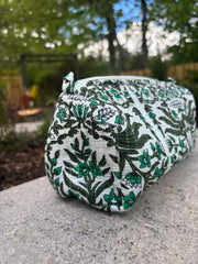 Bags & Travel – Hand-Printed Recycled Cotton Cosmetic Bag Trio (Kerala Kaanan)
