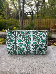 Bags & Travel – Hand-Printed Recycled Cotton Cosmetic Bag Trio (Kerala Kaanan)