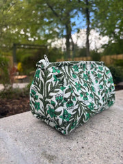 Bags & Travel – Hand-Printed Recycled Cotton Cosmetic Bag Trio (Kerala Kaanan)