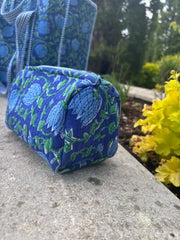 Bags & Travel – Hand-Printed Recycled Cotton Cosmetic Bag Trio (Lotus Lake)