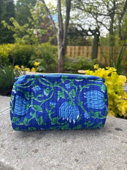 Bags & Travel – Hand-Printed Recycled Cotton Cosmetic Bag Trio (Lotus Lake)