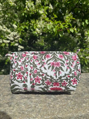Bags & Travel – Hand-Printed Recycled Cotton Cosmetic Bag Trio (Jaipur Joy)