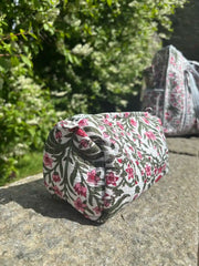 Bags & Travel – Hand-Printed Recycled Cotton Cosmetic Bag Trio (Jaipur Joy)