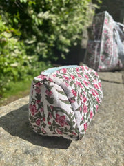 Bags & Travel – Hand-Printed Recycled Cotton Cosmetic Bag Trio (Jaipur Joy)