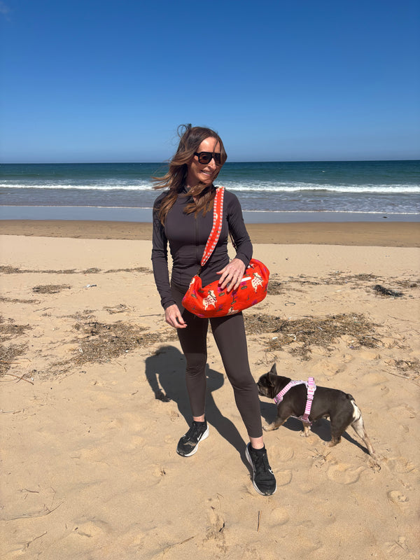 Wellness & Yoga – Hand-Printed Recycled Cotton Yoga Bag (Kamala Lotus)