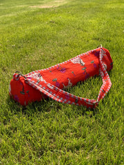 Wellness & Yoga – Hand-Printed Recycled Cotton Yoga Bag (Kamala Lotus)