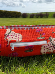 Wellness & Yoga – Hand-Printed Recycled Cotton Yoga Bag (Kamala Lotus)