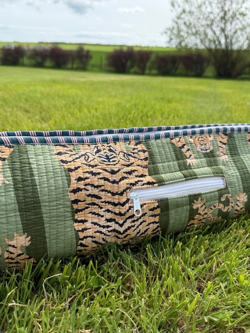 Yoga Bags – Hand-Printed Recycled Cotton Yoga Bag (Emerald Indie)