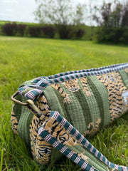 Wellness & Yoga – Hand-Printed Recycled Cotton Yoga Bag (Emerald Indie)