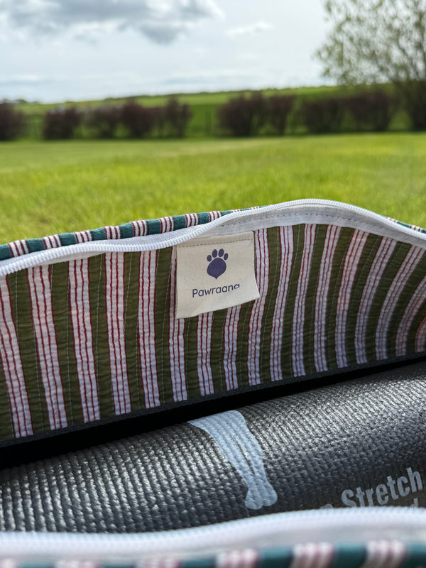 Wellness & Yoga – Hand-Printed Recycled Cotton Yoga Bag (Emerald Indie)
