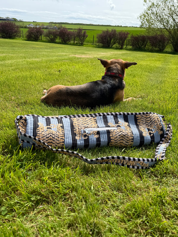Wellness & Yoga – Hand-Printed Recycled Cotton Yoga Bag (Twilight Tiger)