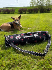 Wellness & Yoga – Hand-Printed Recycled Cotton Yoga Bag (Midnight Lotus)