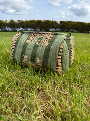 Bags & Travel – Hand-Printed Recycled Cotton Cosmetic Bag Trio (Emerald Indie)