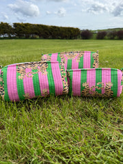 Bags & Travel – Hand-Printed Recycled Cotton Cosmetic Bag Trio (Jaipur Jungle)