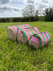 Bags & Travel – Hand-Printed Recycled Cotton Cosmetic Bag Trio (Jaipur Jungle)