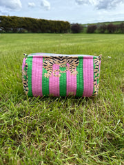 Bags & Travel – Hand-Printed Recycled Cotton Cosmetic Bag Trio (Jaipur Jungle)