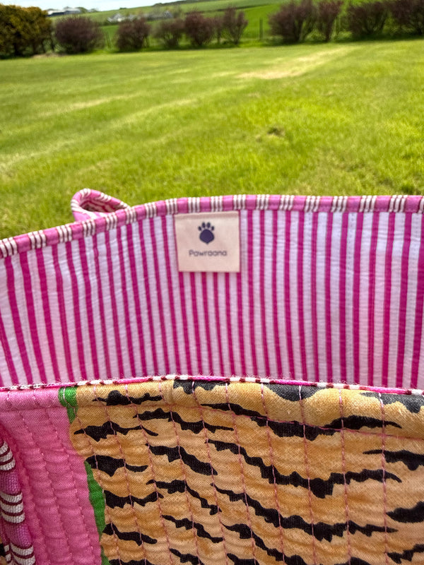 Bags & Travel – Hand-Printed Recycled Cotton Tote Bag (Jaipur Jungle)