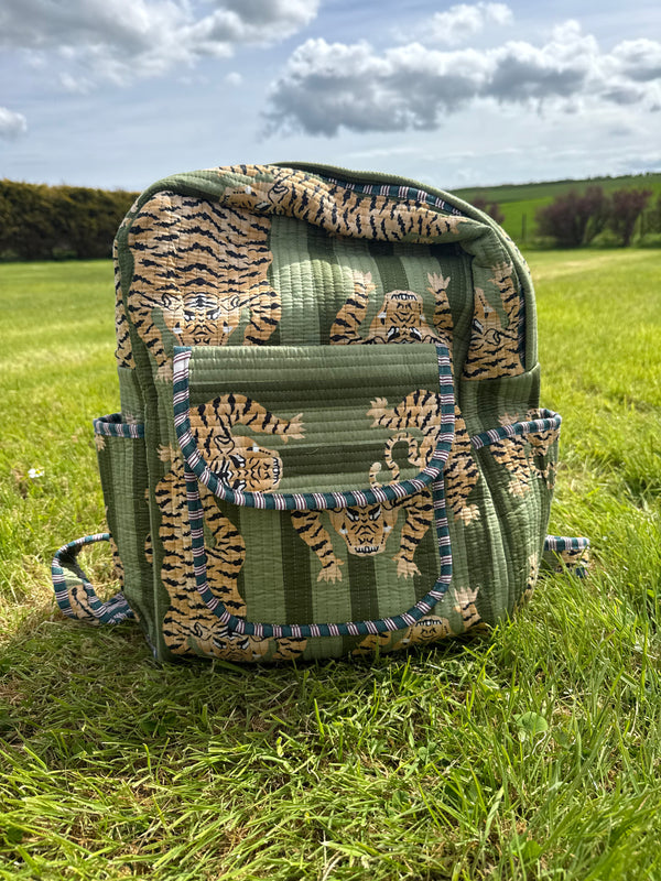 Bags & travel – Hand-Printed Recycled Cotton Backpacks (Emerald Indie)