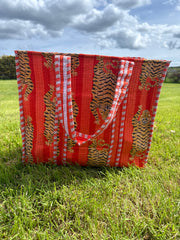 Bags & Travel – Hand-Printed Recycled Cotton Tote Bag (Wild Sunset)