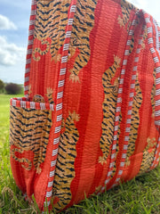 Bags & Travel – Hand-Printed Recycled Cotton Tote Bag (Wild Sunset)