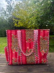 Bags & Travel – Hand-Printed Recycled Cotton Tote Bag (Sienna Spirit)