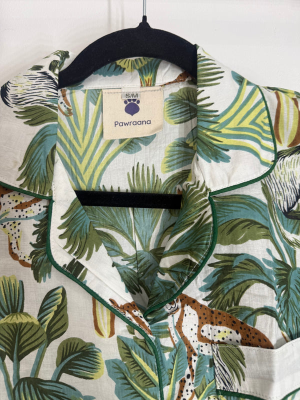 Sleepwear & Pyjamas – Hand-Printed Recycled Cotton 3 Piece Pyjama set (Aravalli Leopard)