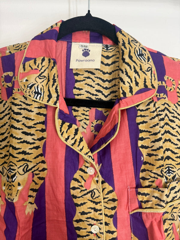 Sleepwear & Pyjamas – Hand-Printed Recycled Cotton 3 Piece Pyjama set (Orchid Bengal)