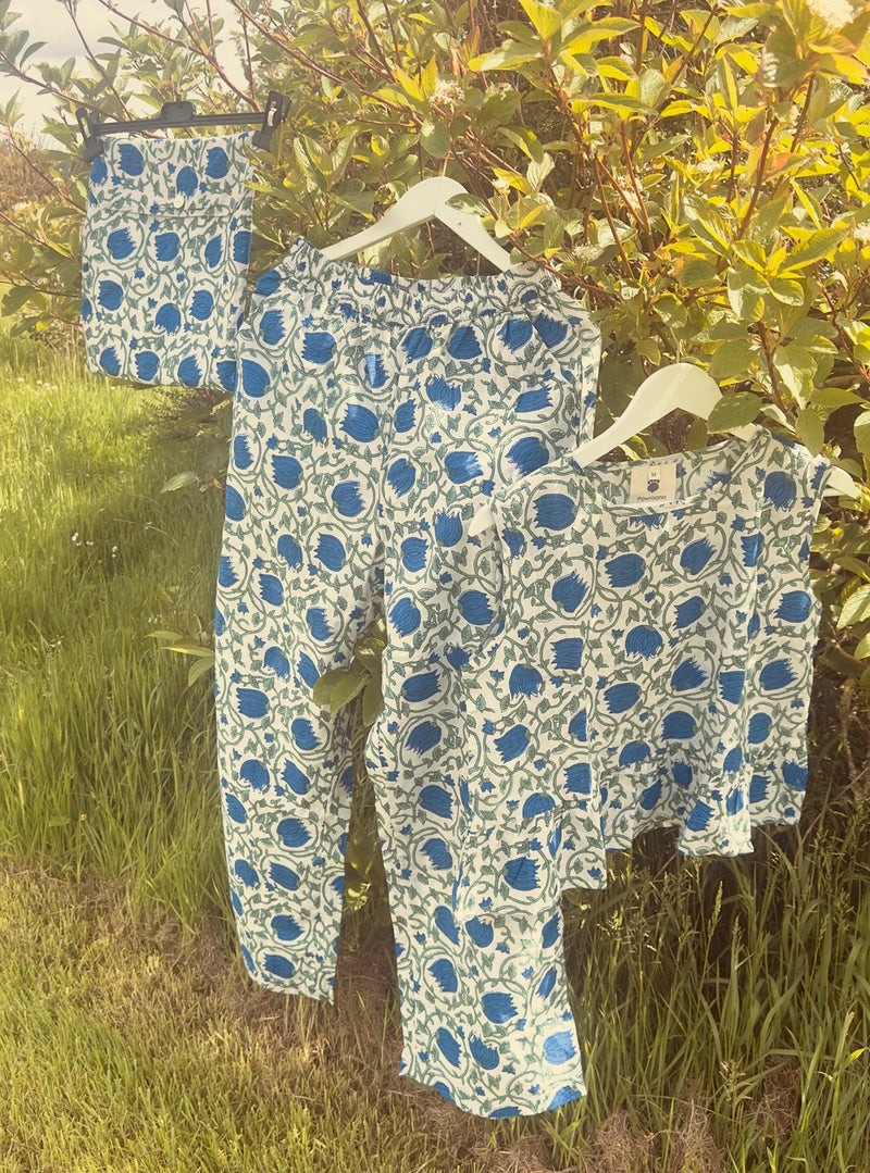 Clothing - The Summer Breeze Peplum & Trouser Set (Island Indigo)
