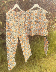 Clothing - The Summer Breeze Peplum & Trouser Set (Island Ochre)