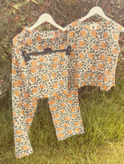 Clothing - The Summer Breeze Peplum & Trouser Set (Island Ochre)