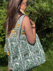 Bags & Travel – Hand-Printed Recycled Cotton Tote Bag (Kerala Kaanan)