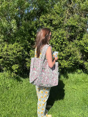 Bags & Travel – Hand-Printed Recycled Cotton Tote Bag (Jaipur Joy)