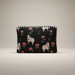Tech & Lifestyle – Hand-Printed Recycled Cotton Laptop Covers (Midnight Lotus)