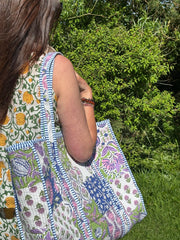 Bags & Travel – Hand-Printed Recycled Cotton Tote Bag (Patchwork Pariah)