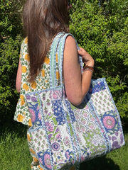 Bags & Travel – Hand-Printed Recycled Cotton Tote Bag (Patchwork Pariah)