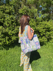 Bags & Travel – Hand-Printed Recycled Cotton Tote Bag (Patchwork Pariah)