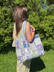 Bags & Travel – Hand-Printed Recycled Cotton Tote Bag (Patchwork Pariah)