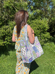 Bags & Travel – Hand-Printed Recycled Cotton Tote Bag (Patchwork Pariah)