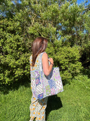 Bags & Travel – Hand-Printed Recycled Cotton Tote Bag (Patchwork Pariah)