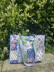 Bags & Travel – Hand-Printed Recycled Cotton Tote Bag (Patchwork Pariah)