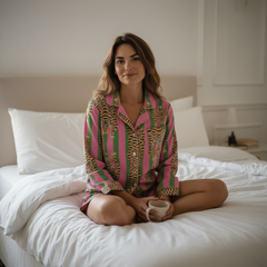 Sleepwear & Pyjamas – Hand-Printed Recycled Cotton 2 Piece Pyjama set (Top and Shorts) (Jaipur Jungle)