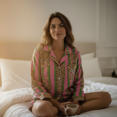 Sleepwear & Pyjamas – Hand-Printed Recycled Cotton 2 Piece Pyjama set (Top and Shorts) (Jaipur Jungle)
