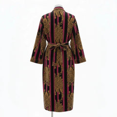 The Velvet Edit  – Hand-Printed Recycled Cotton Bath Robes (Magenta Maharani)