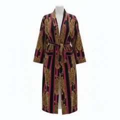 The Velvet Edit  – Hand-Printed Recycled Cotton Bath Robes (Magenta Maharani)