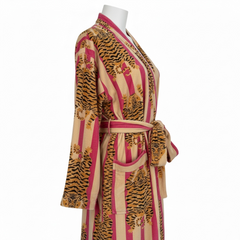 The Velvet Edit  – Hand-Printed Recycled Cotton Bath Robes (Saffron Sorbet)