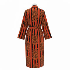 The Velvet Edit  – Hand-Printed Recycled Cotton Bath Robes (Tiger Fire)