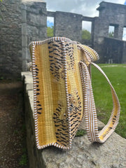 The Mid-Size Saffron Stripe Small Tote Bag